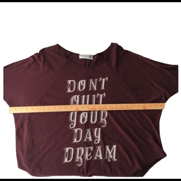 PROJECT SOCIAL T - Burgunday  Don’t Quit Your Day Dream Dolman Tee - NWT - Sz S - Picture 11 of 12